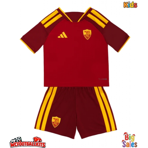AS Roma Evan Ndicka #5 Replica Home Stadium Kit for Kids 2026-27 Short Sleeve (+ pants)